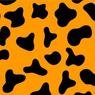 Orange cow print wallpaper