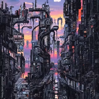 Retro Cyberpunk art wallpaper