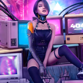 Retro Cyberpunk art wallpaper