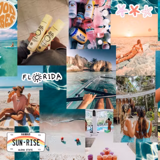 Summer collage preppy wallpaper