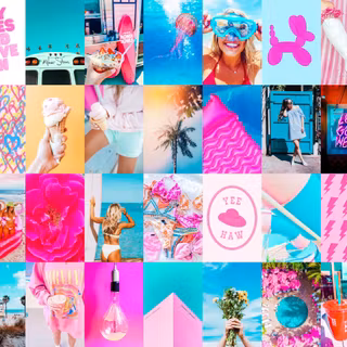 Summer collage preppy wallpaper