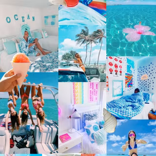 Summer collage preppy wallpaper
