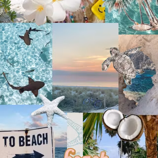 Summer collage preppy wallpaper