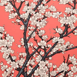 Spring landscape minimalist wallpaper