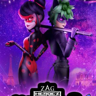 Miraculous World: Paris Tales of Shadybug and Claw Noir wallpaper