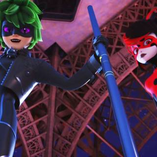 Miraculous World: Paris Tales of Shadybug and Claw Noir wallpaper