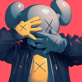 Black Kaws desktop wallpaper