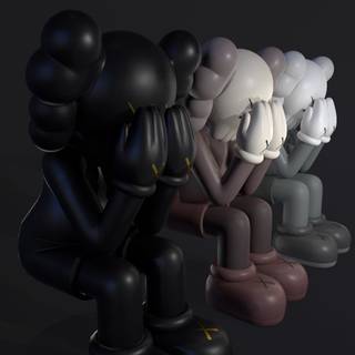Black Kaws desktop wallpaper