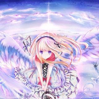 Anime angel PC wallpaper