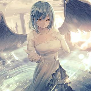 Anime angel PC wallpaper
