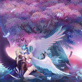 Anime angel PC wallpaper