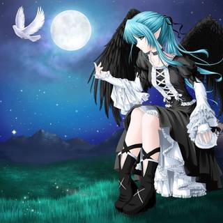 Anime angel PC wallpaper