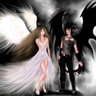 Anime angel PC wallpaper