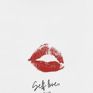 Kiss marks wallpaper