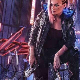 Cyber girl phone wallpaper