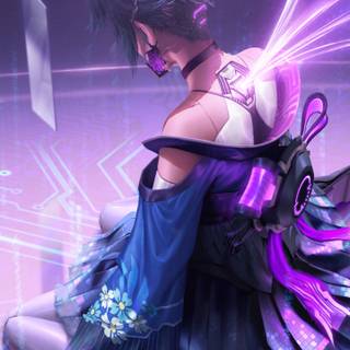 Cyber girl phone wallpaper