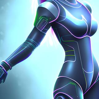 Cyber girl phone wallpaper