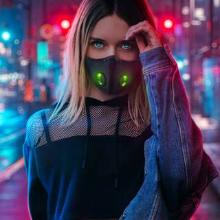 Cyber girl phone wallpaper