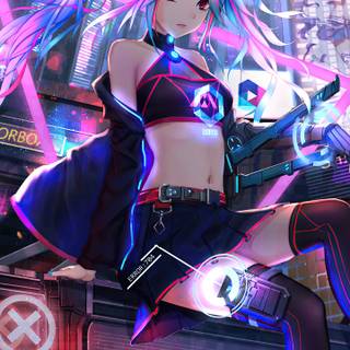 Cyber girl phone wallpaper