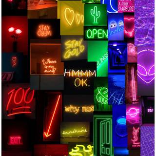 Neon lights phone wallpaper