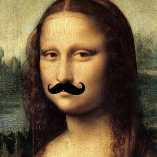 Mona Lisa with mustache wallpaper