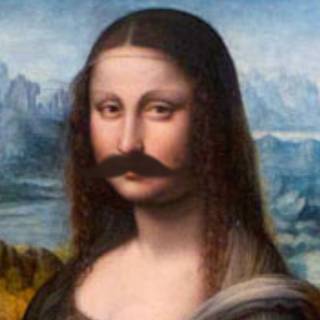 Mona Lisa with mustache wallpaper