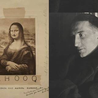 Mona Lisa with mustache wallpaper