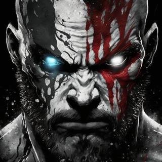 Kratos face wallpaper