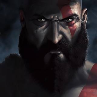 Kratos face wallpaper