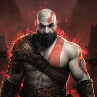 Kratos face wallpaper