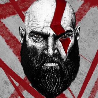 Kratos face wallpaper