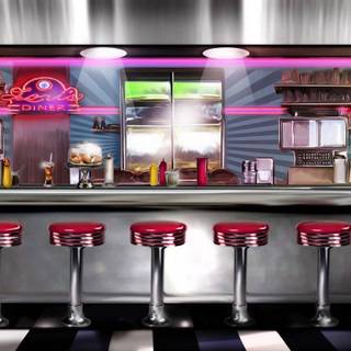 American diner wallpaper