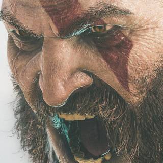 Kratos face wallpaper