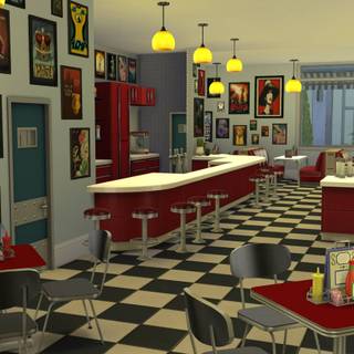 American diner wallpaper