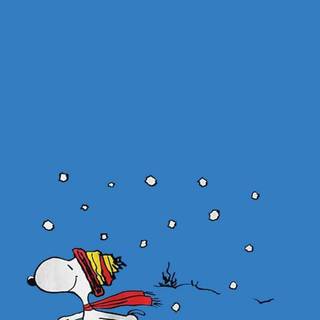 Snoopy winter blue wallpaper