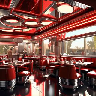 American diner wallpaper