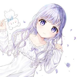 Anime purple and white wallpaper