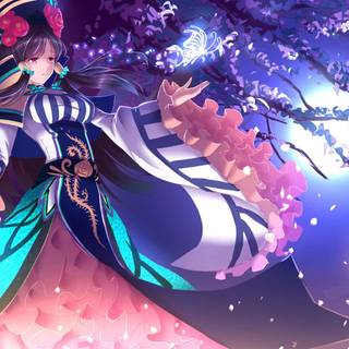 Anime purple and white wallpaper