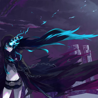 Anime PC blue and black wallpaper