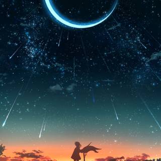 Anime night sky phone wallpaper