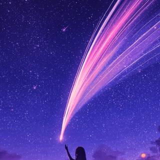Anime night sky phone wallpaper