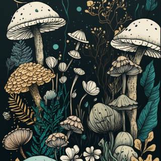 Mushrooms phone wallpaper