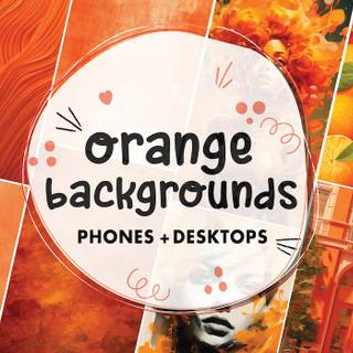 Orange collage desktop wallpaper