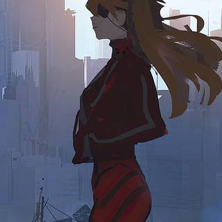 Asuka Evangelion 4k phone wallpaper