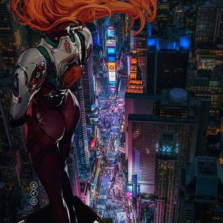 Asuka Evangelion 4k phone wallpaper