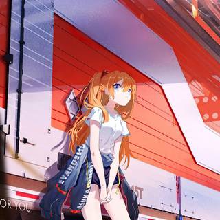 Asuka Evangelion 4k phone wallpaper