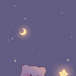 Kawaii space anime bear wallpaper
