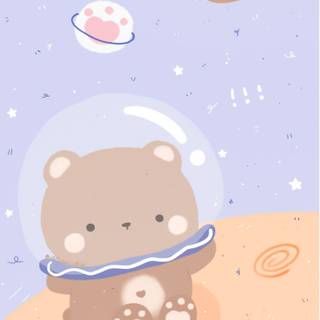 Kawaii space anime bear wallpaper