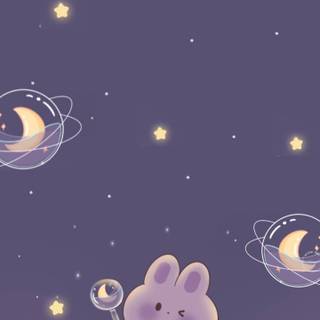Kawaii space anime bear wallpaper
