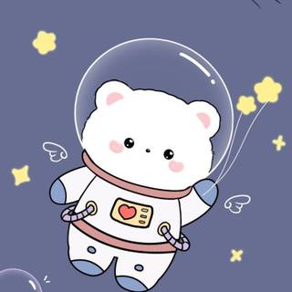Kawaii space anime bear wallpaper
